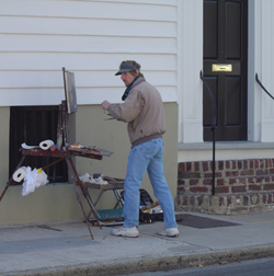 Sandusky painting on the street