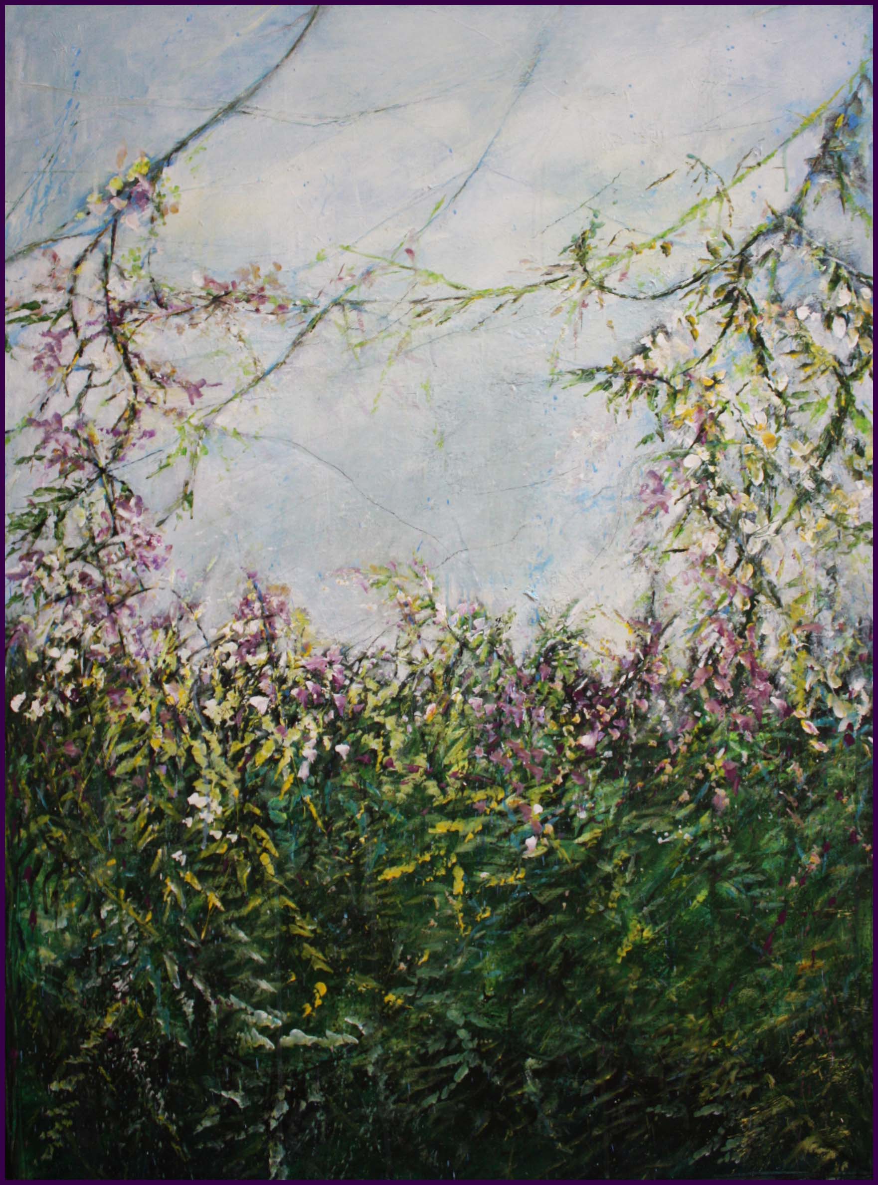 Field With Purple Flowers by Marleen De Waele De Bock