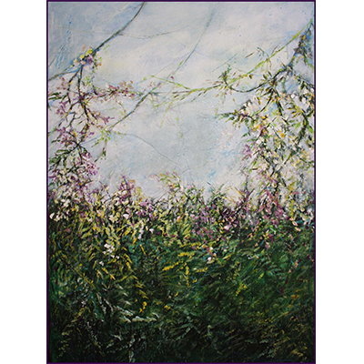 Field With Purple Flowers 48 X 36 by Marleen De Waele De Bock
