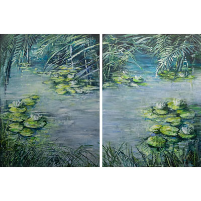 Pond #10 and Pond #11 as a diptych