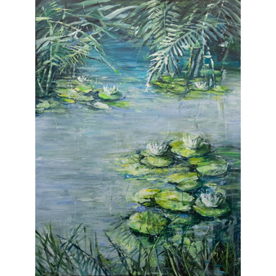 Pond #11 48 X 36 by Marleen De Waele De Bock