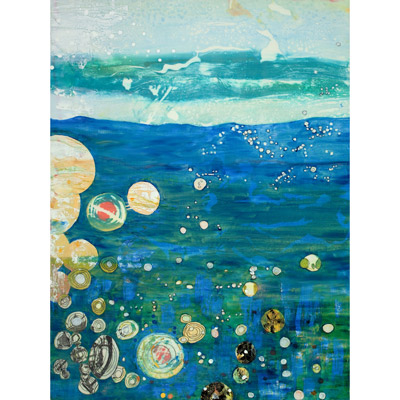 Bubbling Oceans 40 X 30 by Donna Johnson