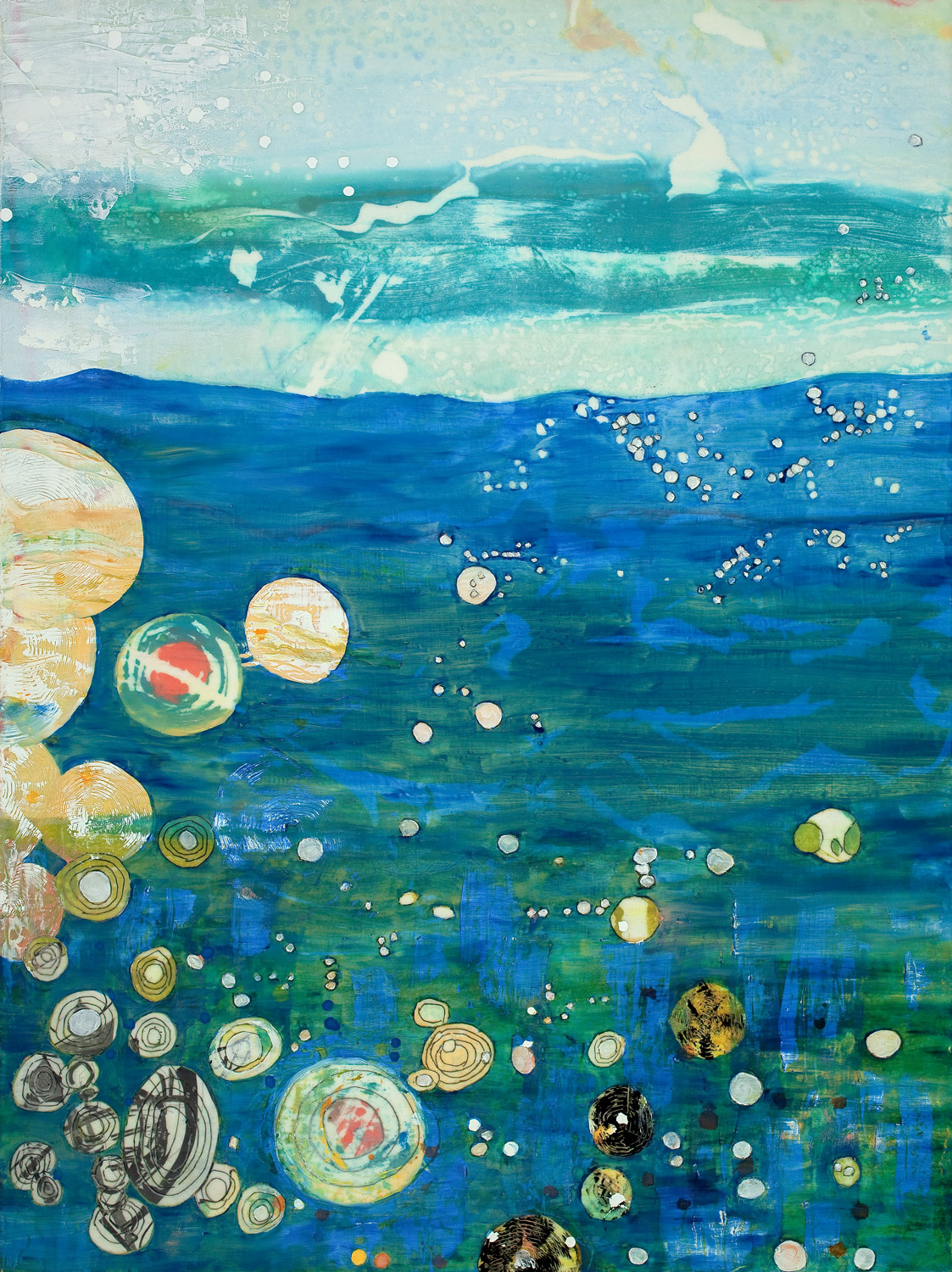 Bubbling Oceans 40 X 30 by Donna Johnson