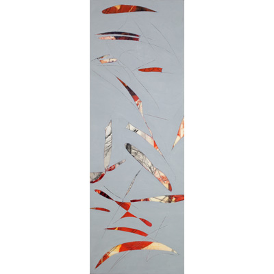 Graphite Flower Pods 36 X 12 by Donna Johnson