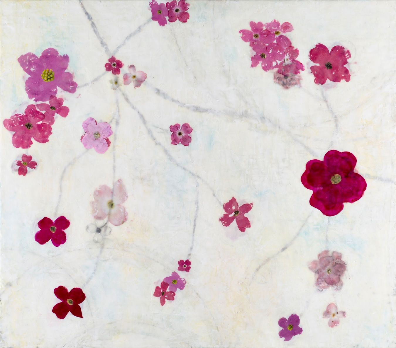 "Dogwood Pop" 48½ X 55 by Deborah Llewellyn