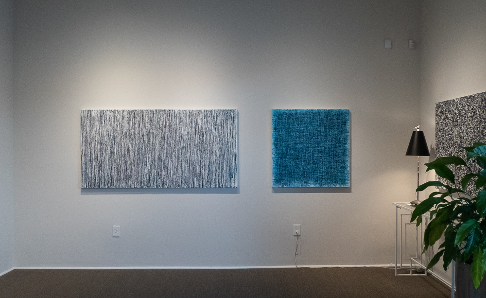 Sticks #2 and A Slight Depth Perception - hanging in the gallery