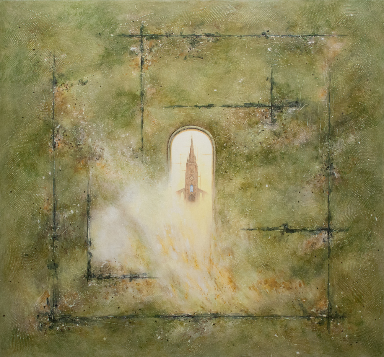 "Labyrinth" 50 × 54 by Charles H. Reinike III - SCROLL DOWN FOR DETAIL "Labyrinth" 50 X 54 by Charles H. Reinike III