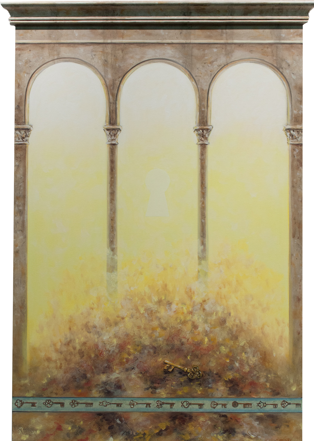 Unlocked 32 X 48    (34 X 50 with cornice) by Charles H. Reinike III