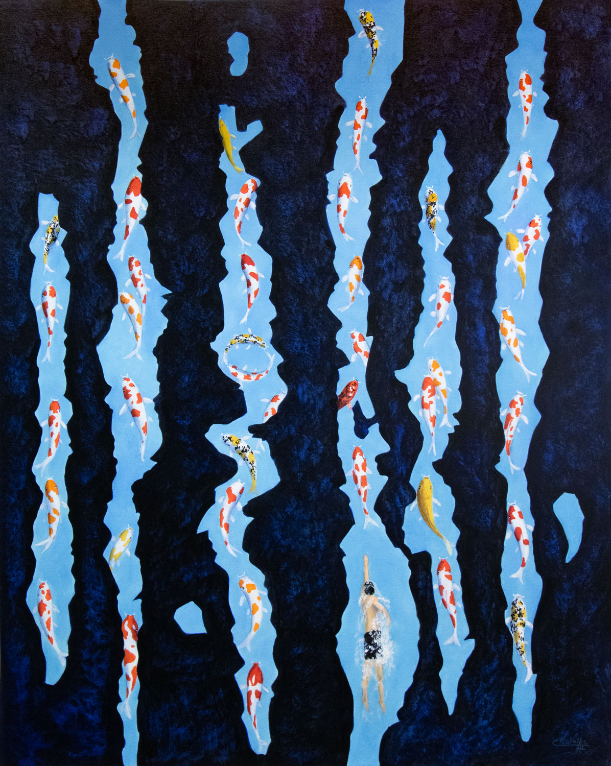 Upstream 60 X 48 by Charles H. Reinike III