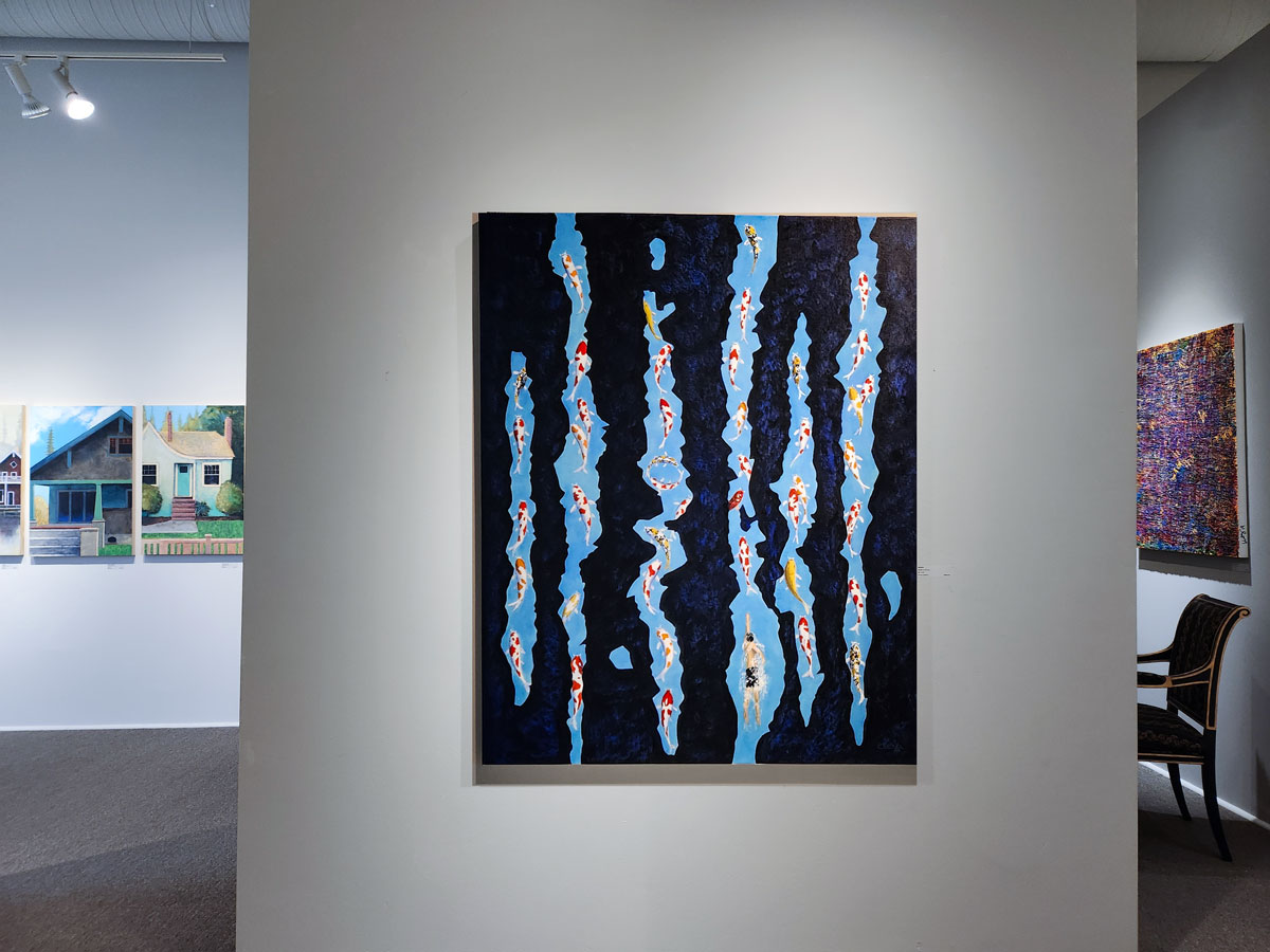 "Upstream" Hanging in Gallery