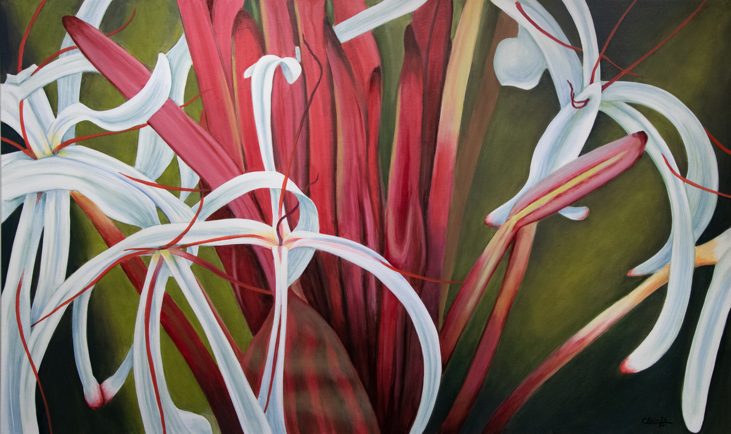 "Lily Shower" 35 X 60 by Charles H. Reinike III