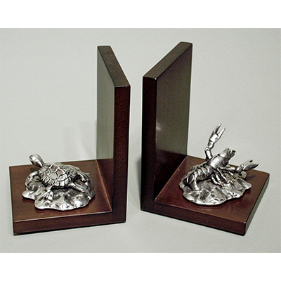 Turtle and Crawfish Bookends by Charles H. Reinike III