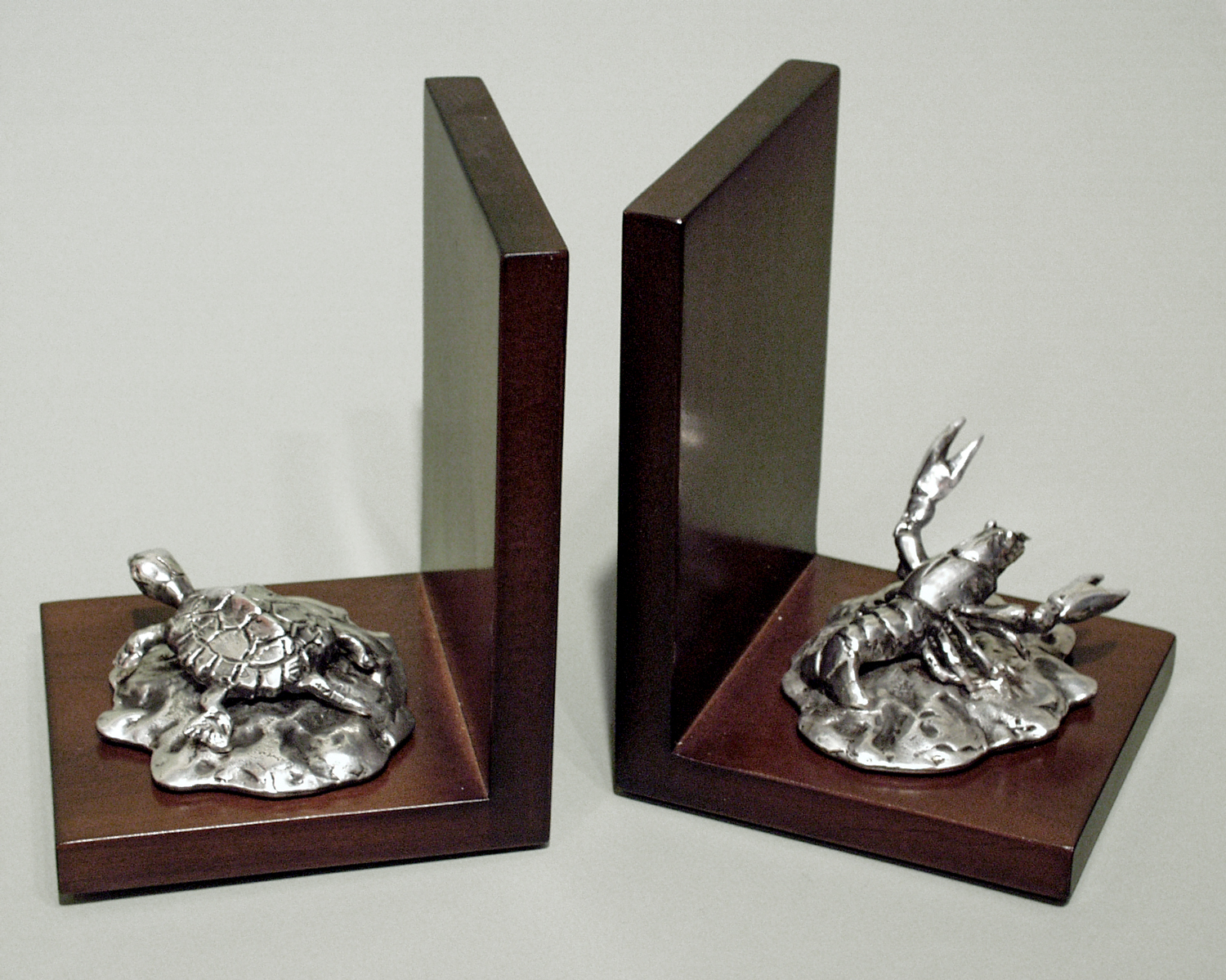 Turtle and Crawfish Bookends by Charles H. Reinike III