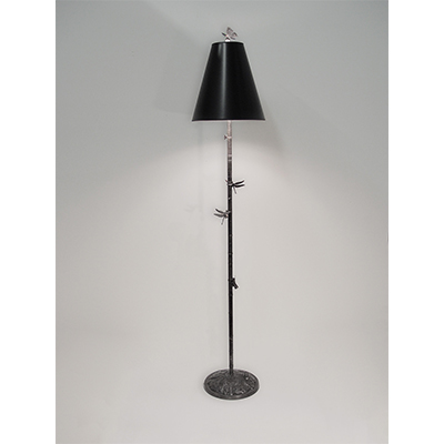 Tall Standing Lamp with Dragonflies and Grasshoppers by Charles H. Reinike III