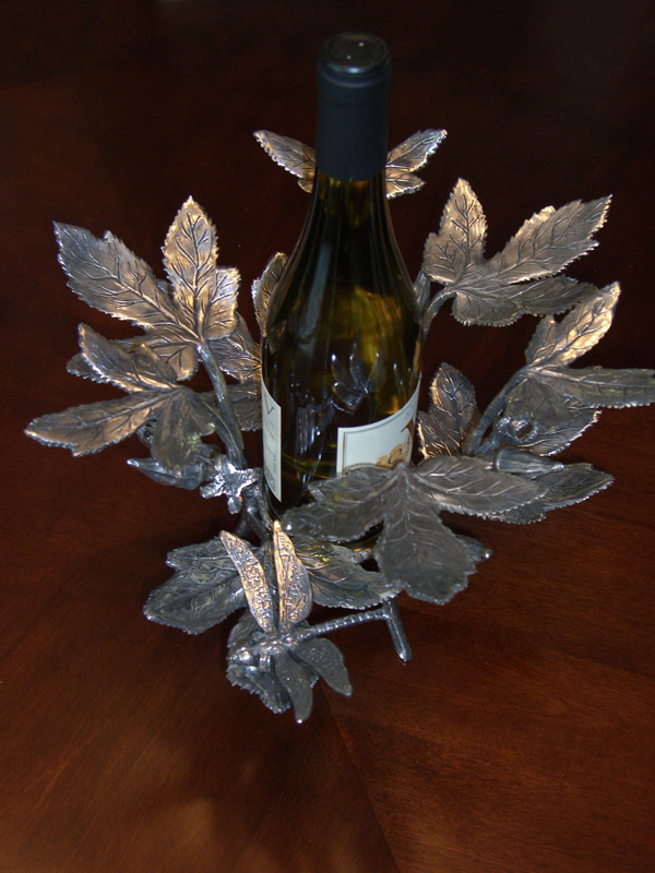 Okra Wine Caddy with a Bottle
